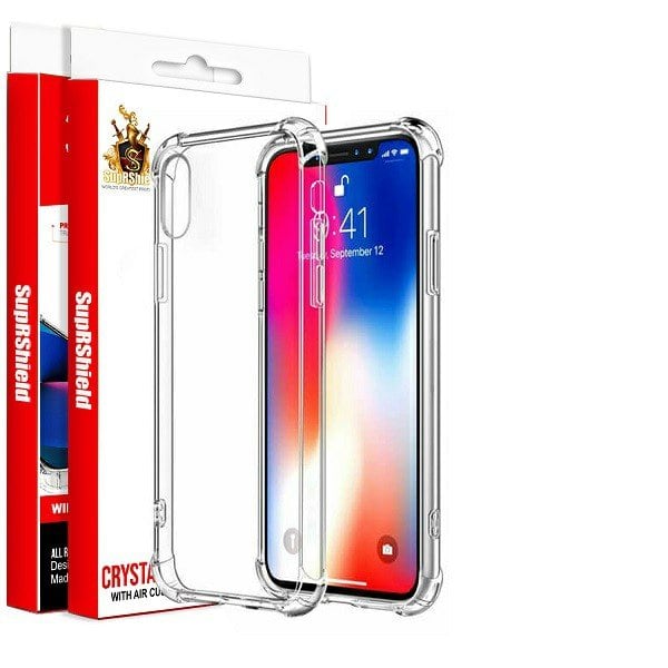 For Apple iPhone X XS SupRShield Crystal Clear Transparent Heavy Duty Transparent TPU Bumper Shockproof Case Cover For Apple iPhone X XS SupRShield Crystal Clear Transparent Heavy Duty Transparent TPU Bumper Shockproof Case Cover